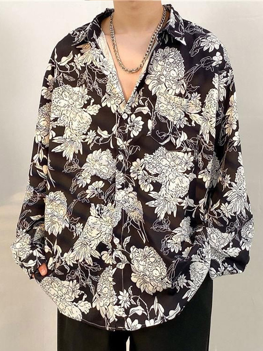 

StyleCast Men Floral Opaque Printed Casual Shirt, Black