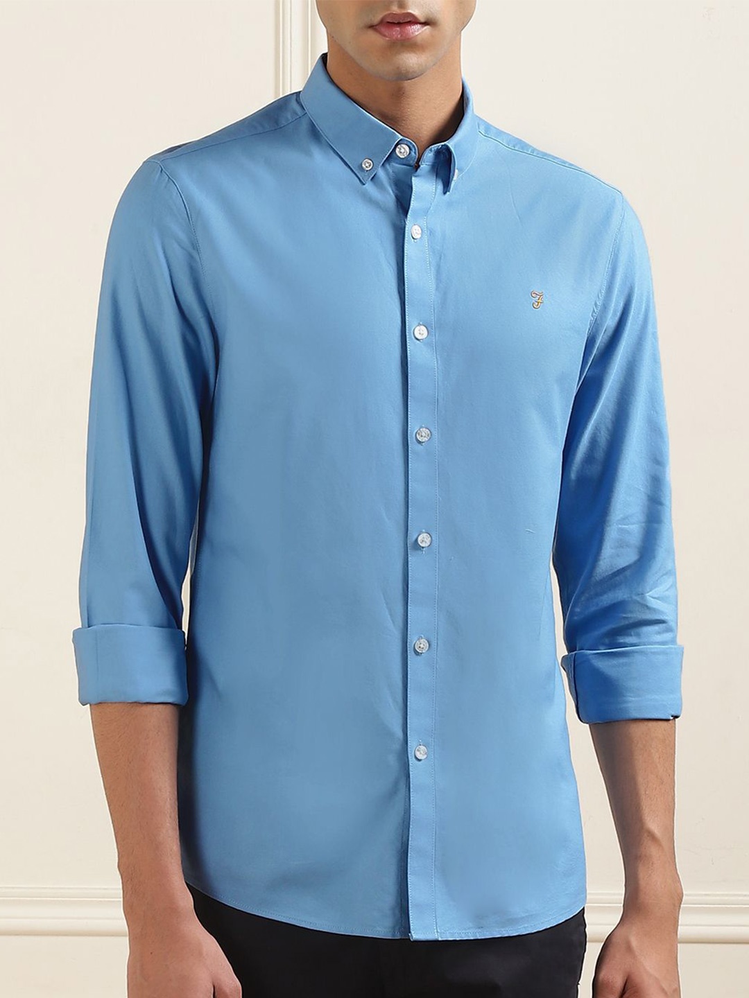 

Farah Men Slim Fit Opaque Casual Shirt, Blue