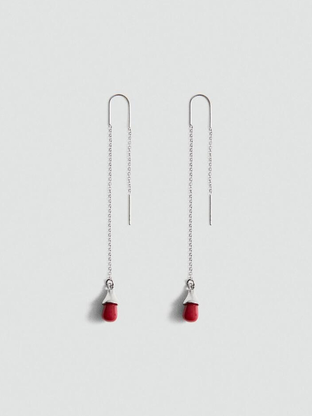 

MANGO Contemporary Drop Earrings, Silver