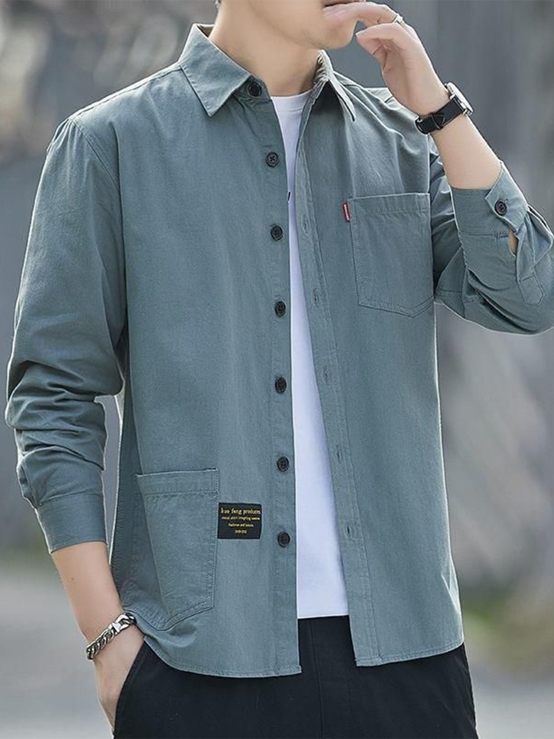 

StyleCast Men Opaque Printed Casual Shirt, Teal