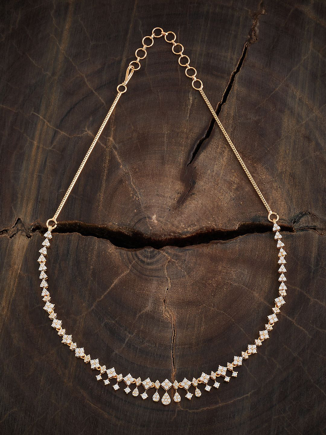 

Kushal's Fashion Jewellery Copper Gold-Plated Cubic Zirconia Necklace