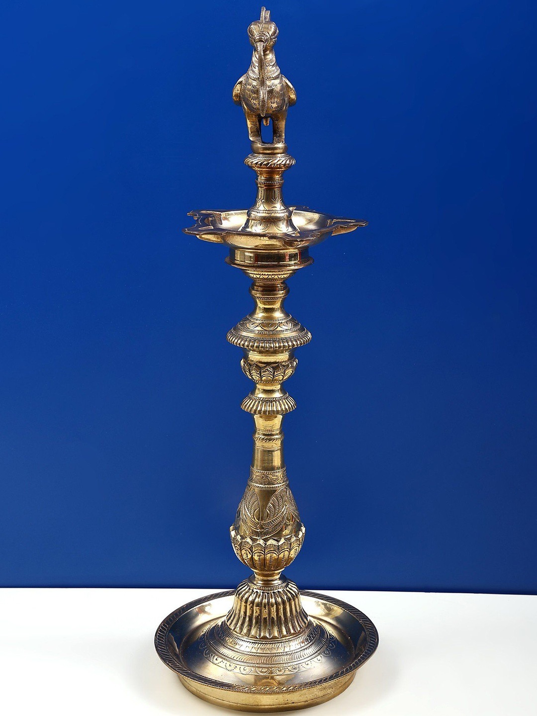 

Exotic India 24" Brass Peacock Lamp, Gold