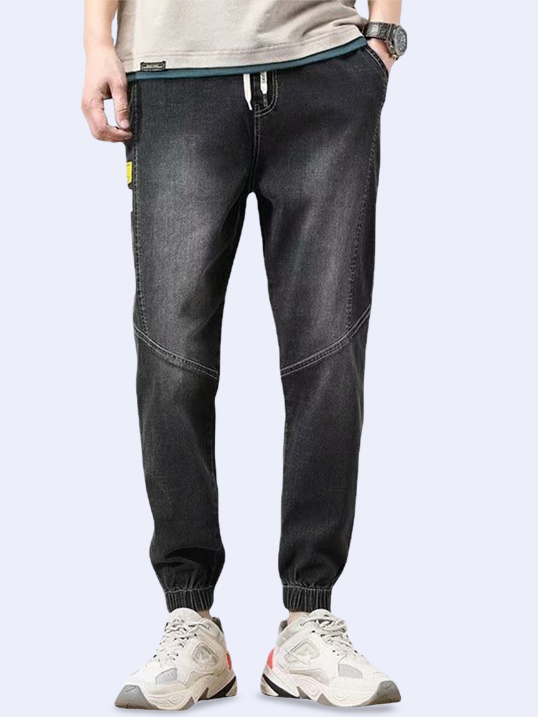 

StyleCast Men Heavy Fade Denim Jogger Jeans, Black