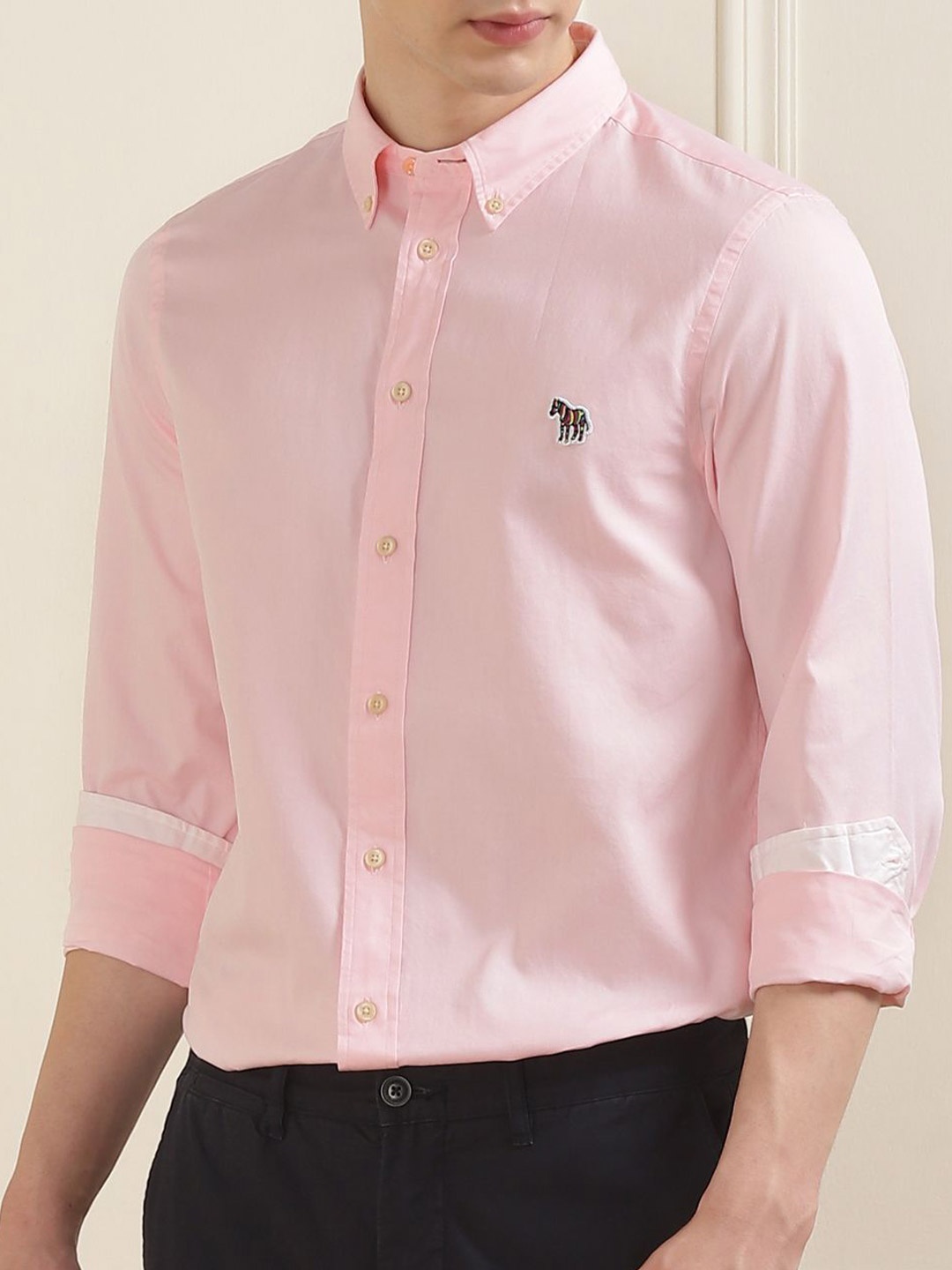 

PS By Paul Smith Men Slim Fit Opaque Casual Shirt, Pink