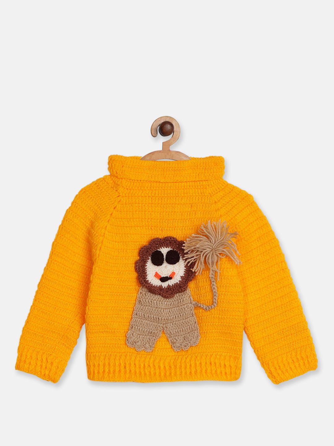 

CHUTPUT Unisex Kids Embroidered Woollen Pullover, Yellow