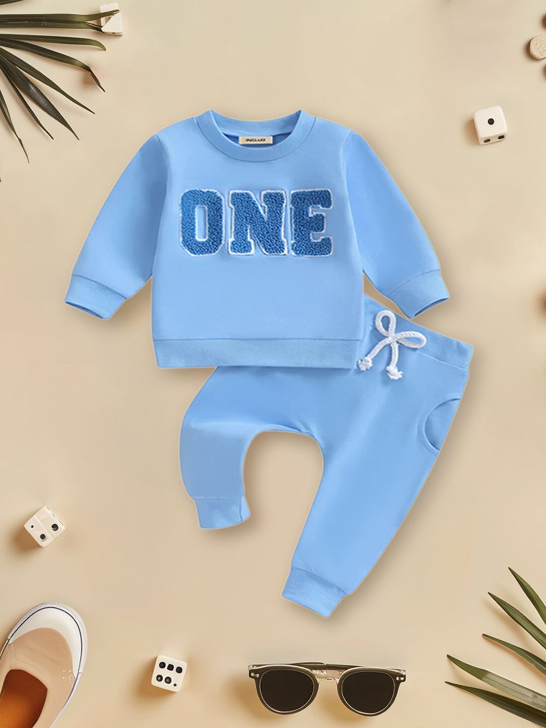 

INCLUD Boys Embroidered Top With Trouser, Blue