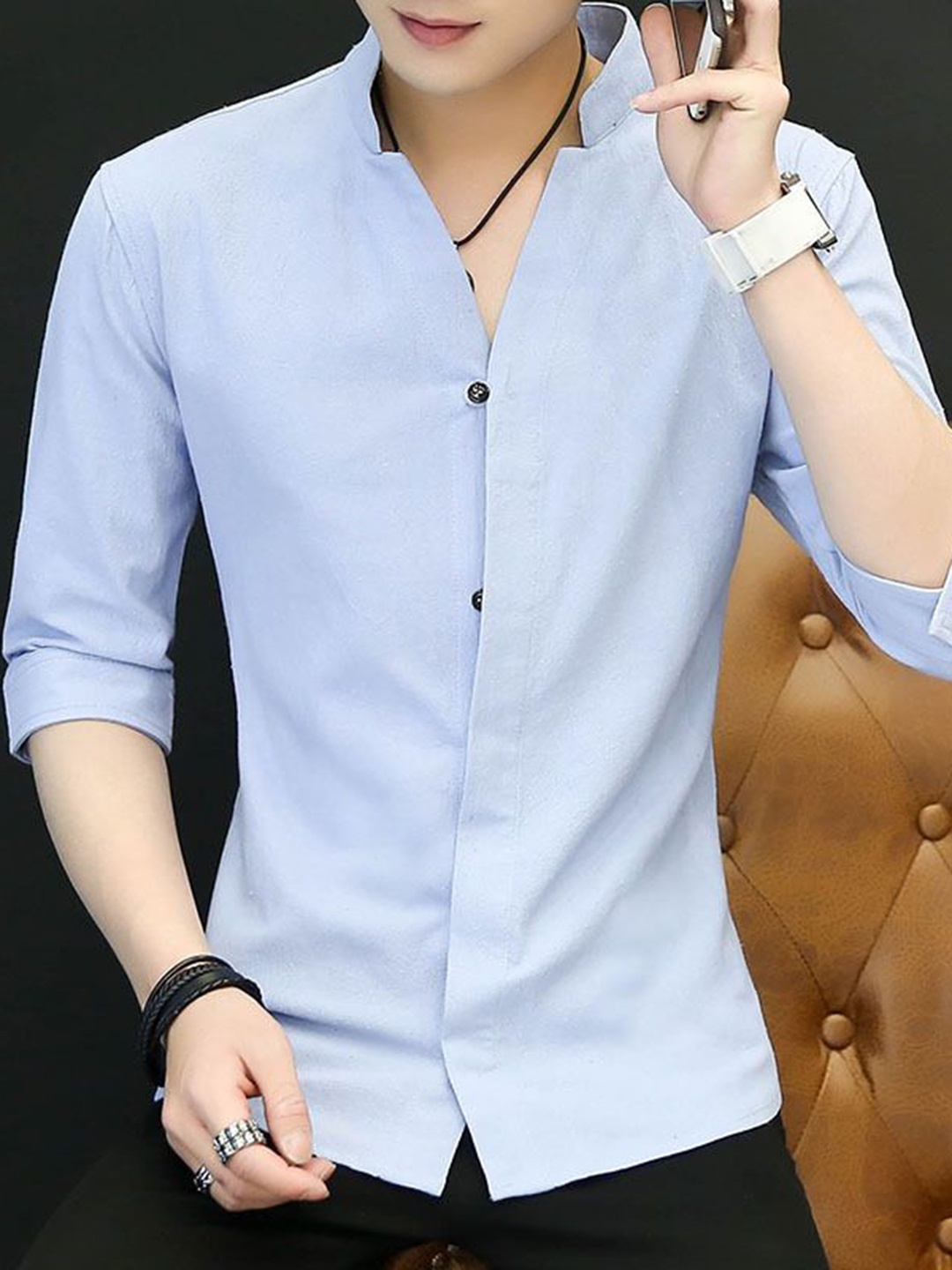 

StyleCast Men Slim Fit Opaque Casual Shirt, Blue