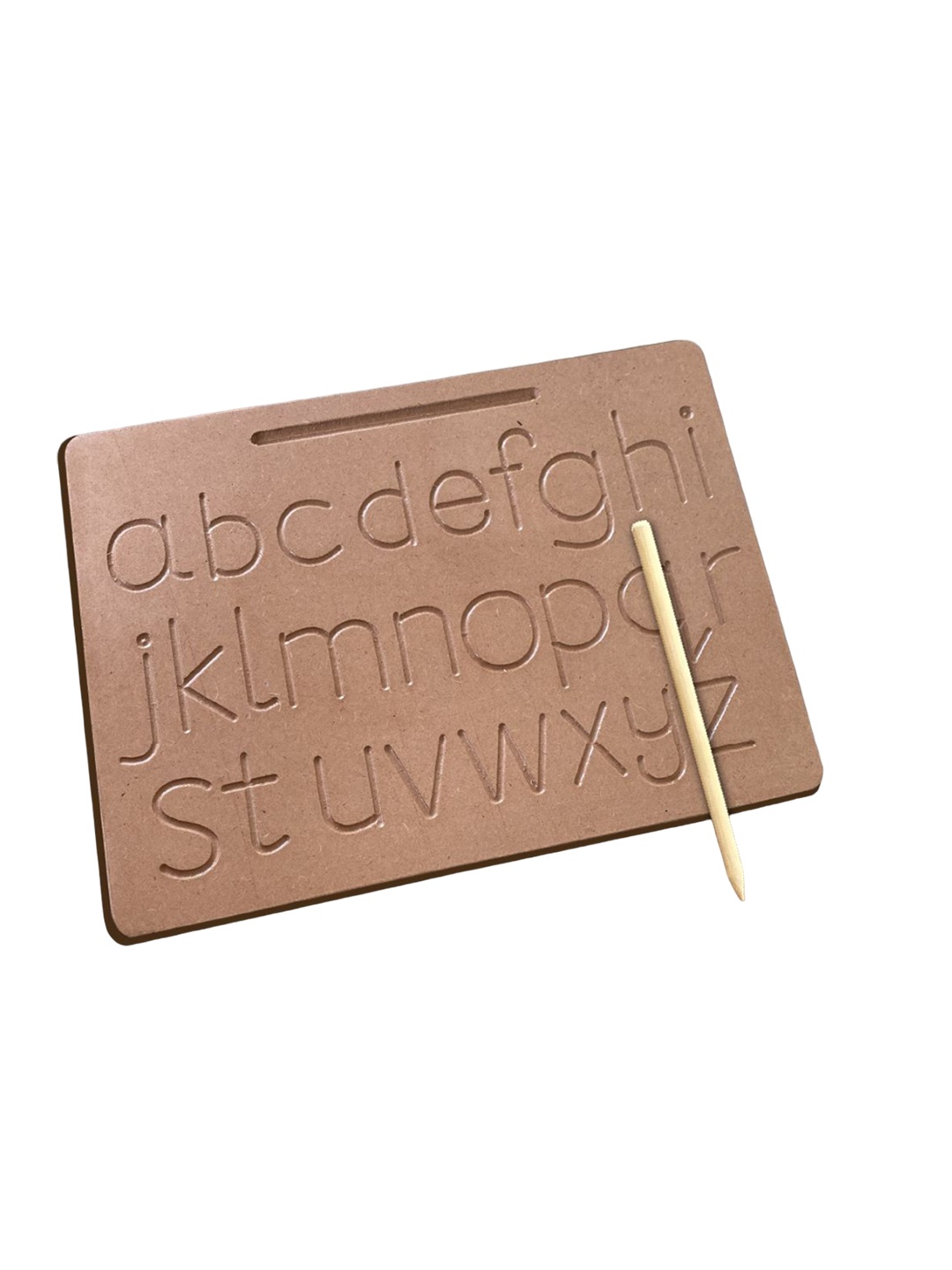 

Mini Leaves Montessori Wooden Alphabet Tracing Board Beginner Writing Tool for Kids 3-5yrs, Brown