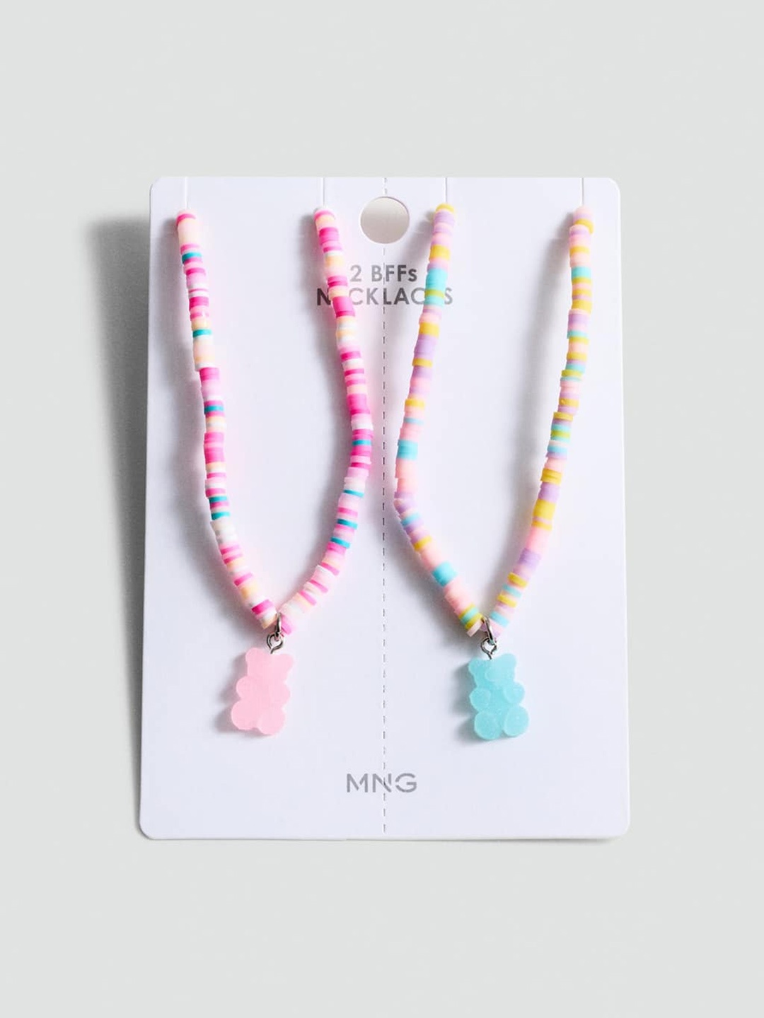 

Mango Kids Girls Set of 2 Teddy Bear Design Necklace, Multi