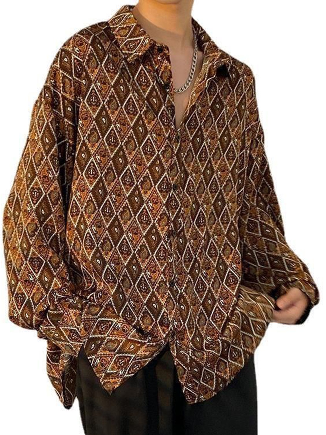 

StyleCast Men Opaque Printed Casual Shirt, Brown