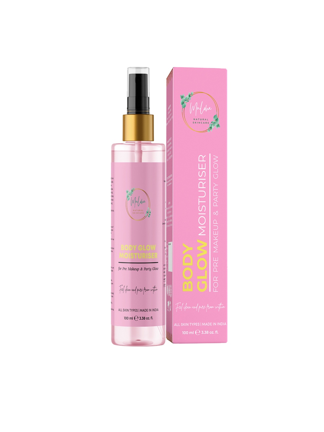 

MULOHA Pre Makeup Body Glow Moisturizer 100 ml, Pink