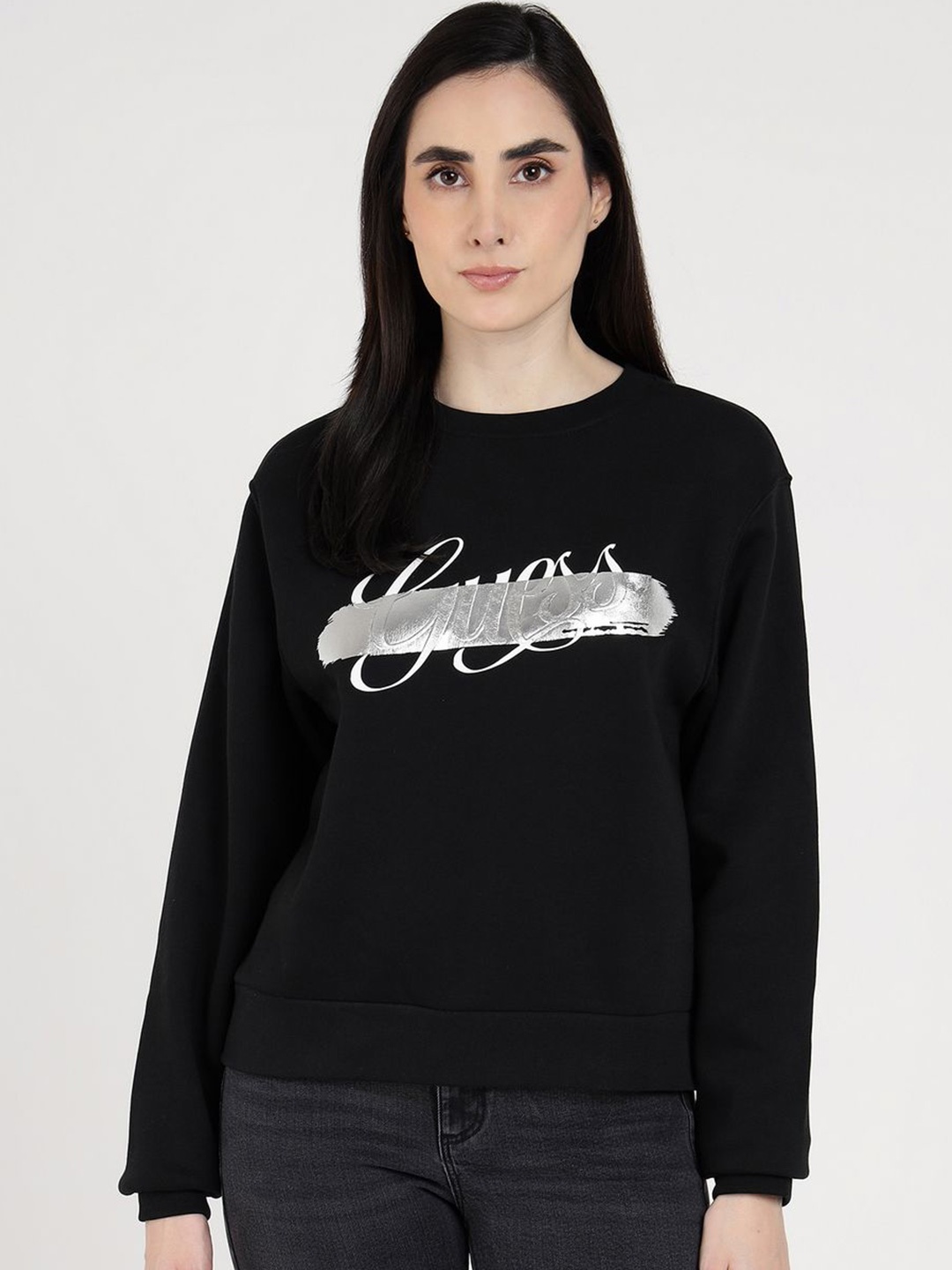 

GUESS Women Sweatshirt, Black