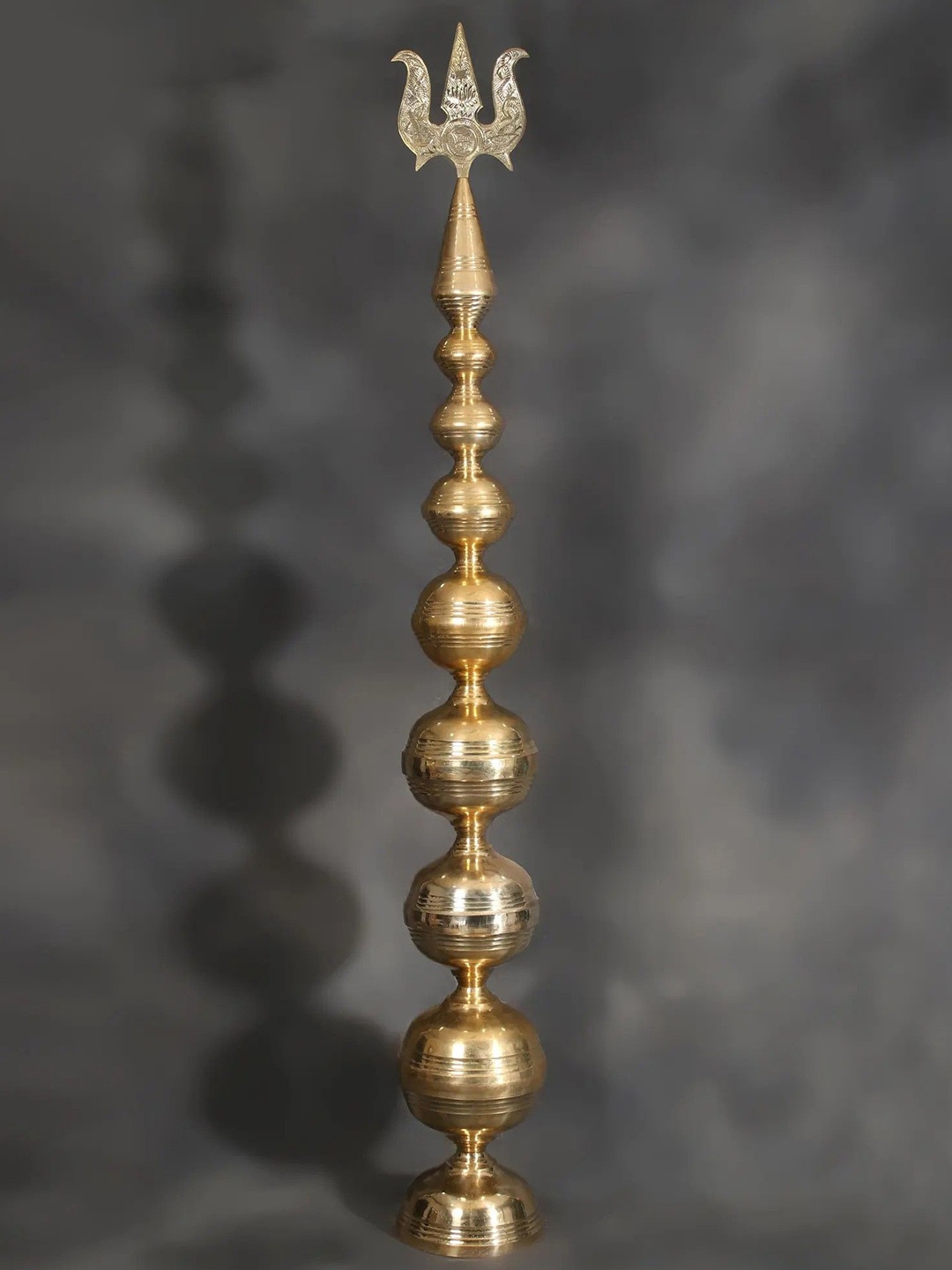 

Exotic India 69" Shiva Temple Brass Shikhara, Gold