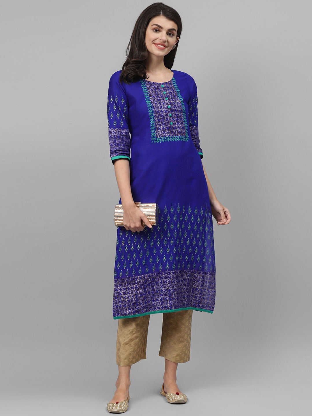 

Bhuja Printed Ethnic Motifs Kurta, Blue