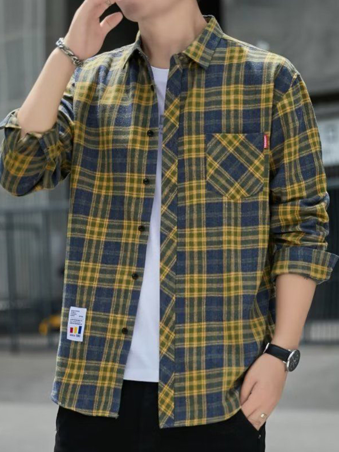 

StyleCast Men Tartan Checks Opaque Checked Casual Shirt, Yellow