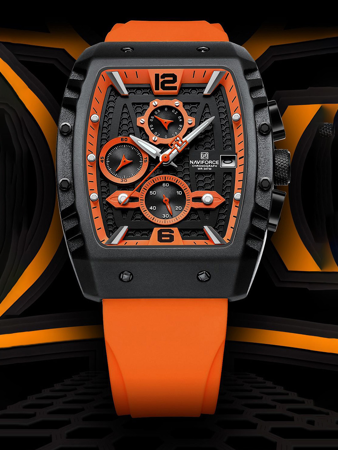 

Naviforce Men Dial & Straps Analogue Chronograph Watch NF8025 BOO, Orange