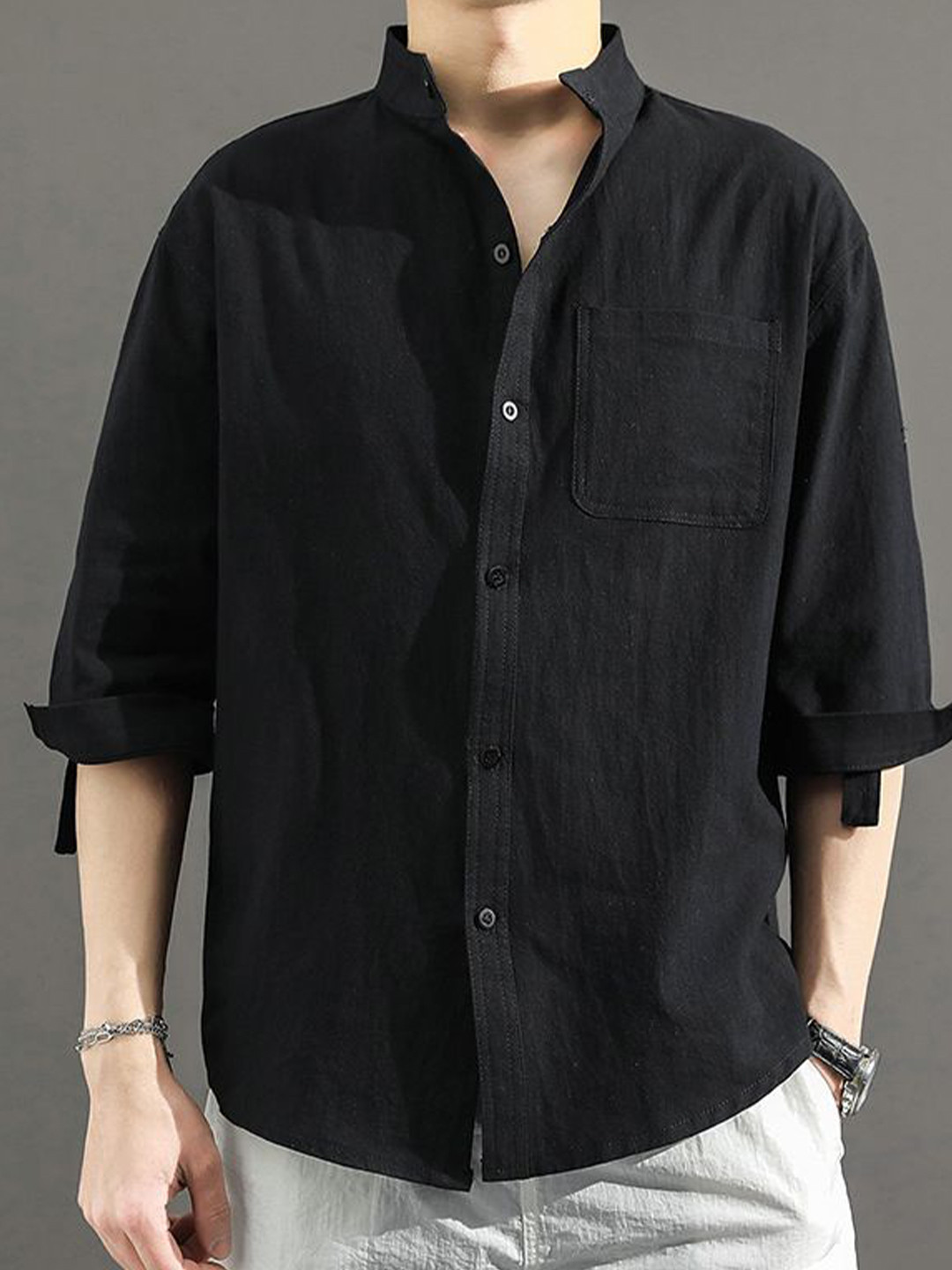 

StyleCast Men Opaque Casual Shirt, Black