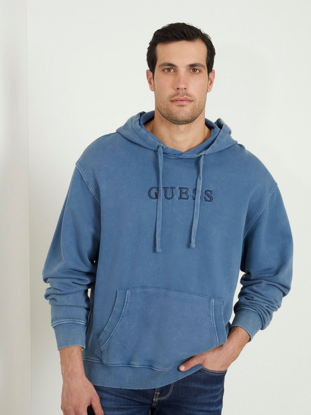 

GUESS Men Hooded Sweatshirt, Blue