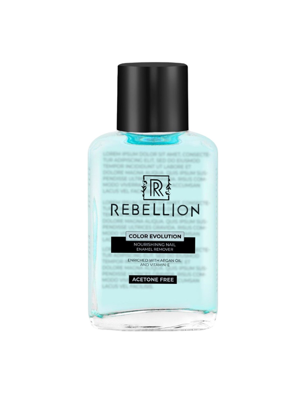 

Rebellion Cosmetics Color Evolution Nourishing Nail Enamel Remover with Argan OIl - 100ml, Turquoise blue