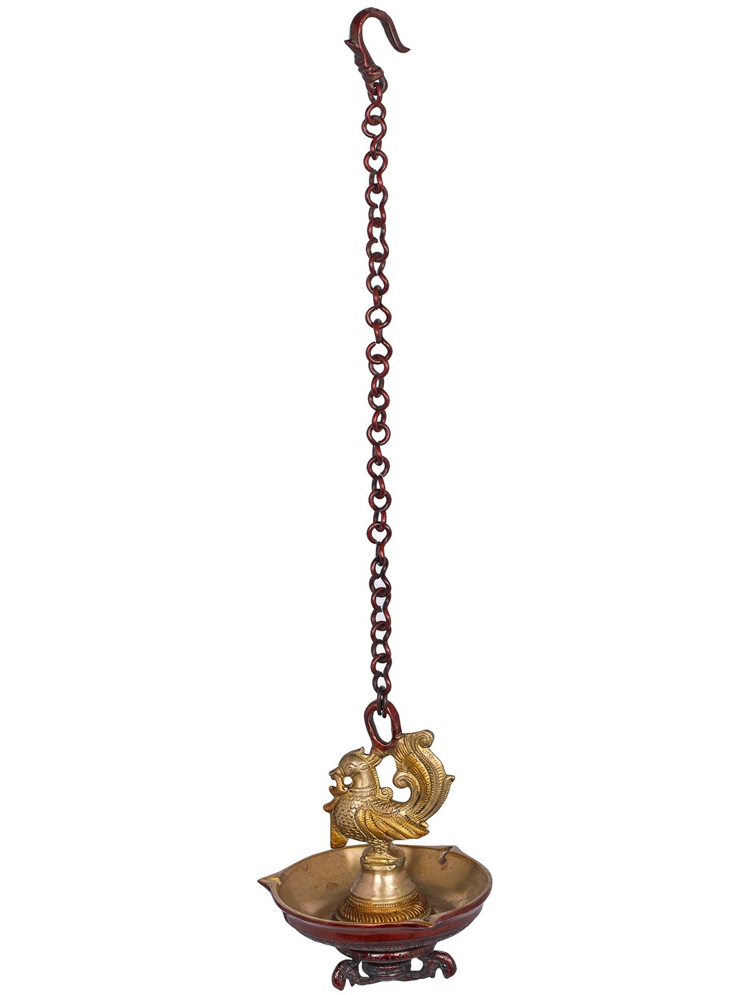 

Exotic India 7" Brass Puja Lamp, Gold