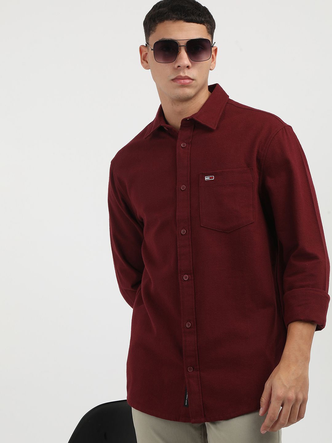 

Tommy Hilfiger Men Opaque Casual Shirt, Red