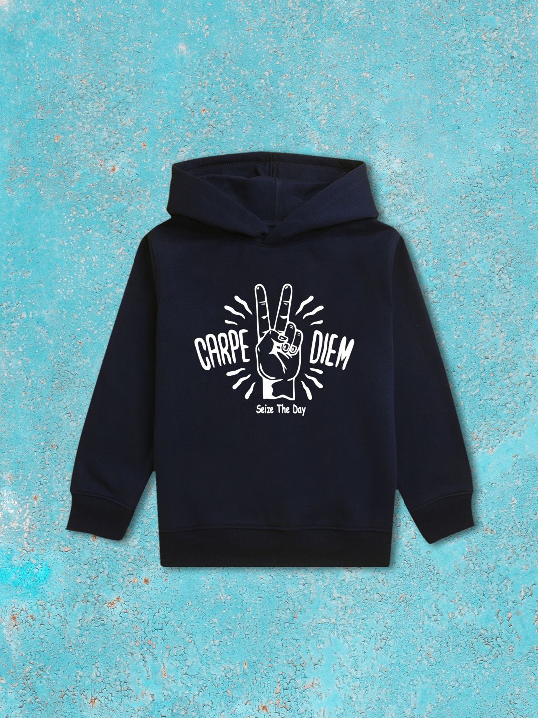 

NUSYL Boys Printed Hooded Sweatshirt, Blue