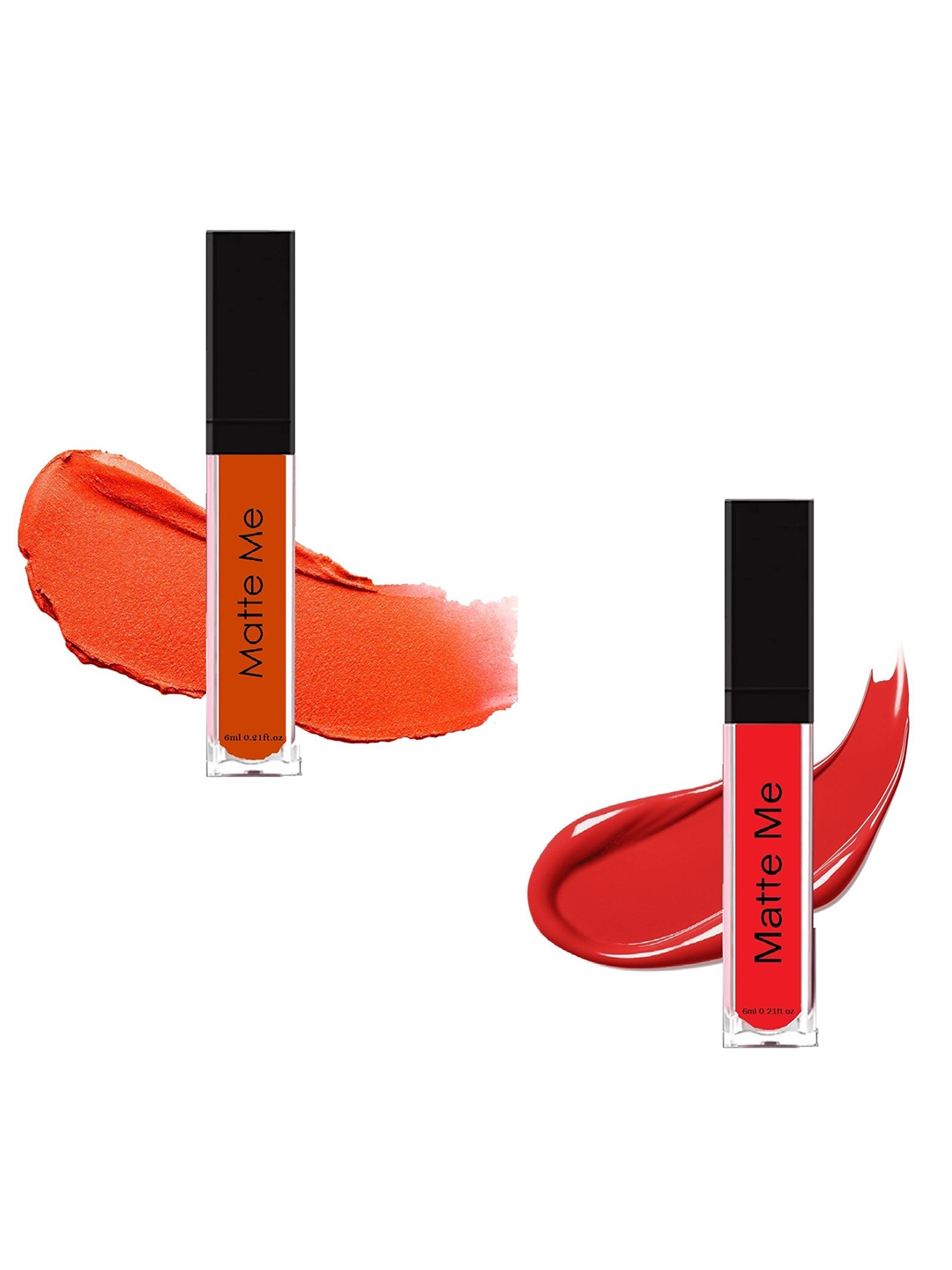 

FAVON Set of 2 Matte Me Waterproof Liquid Lipstick 6 ml each - Orange & Red