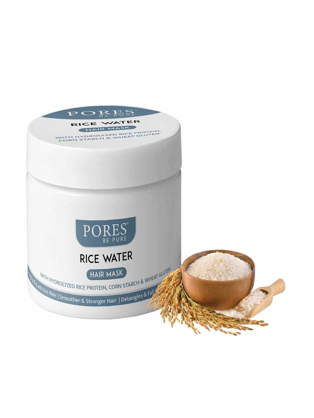 

PORES Be Pure Set Of 2 Rice Water Hair Mask- 400g Each, White