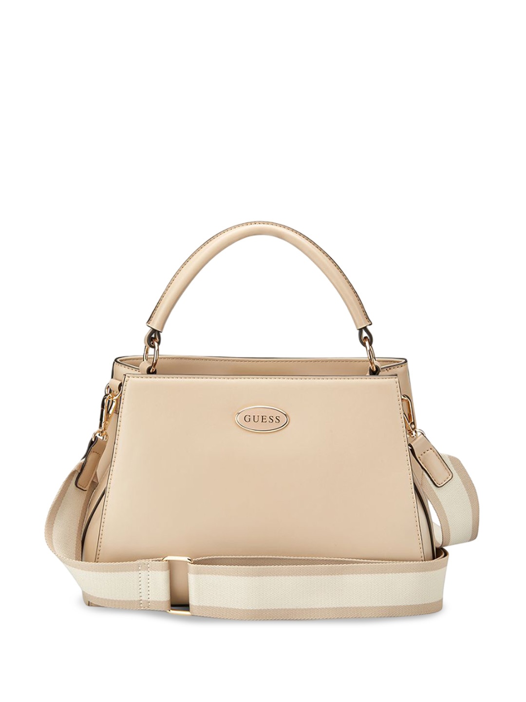 

GUESS PU Half Moon Satchel, Taupe