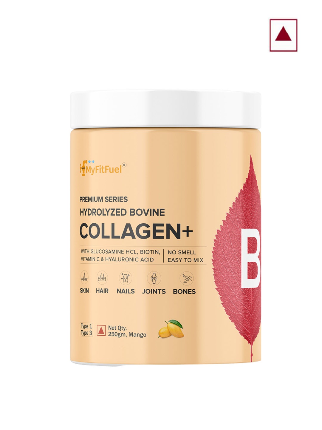 

MyFitFuel Hydrolyzed Bovine Collagen+ Mango Flavour- 250gm, Cream