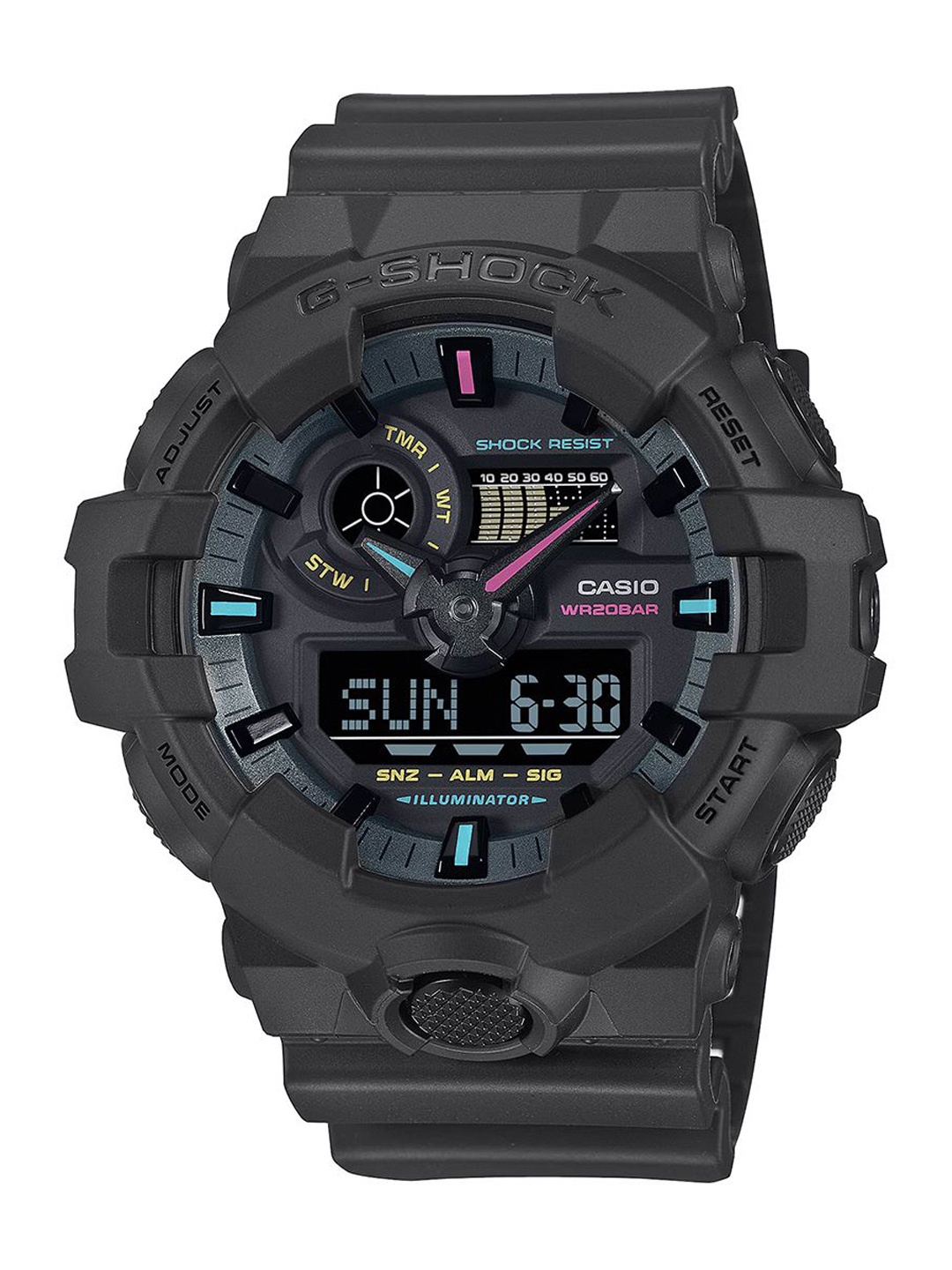 

CASIO Men Dial & Cuff Straps Analogue and Digital Chronograph Watch G1553, Black