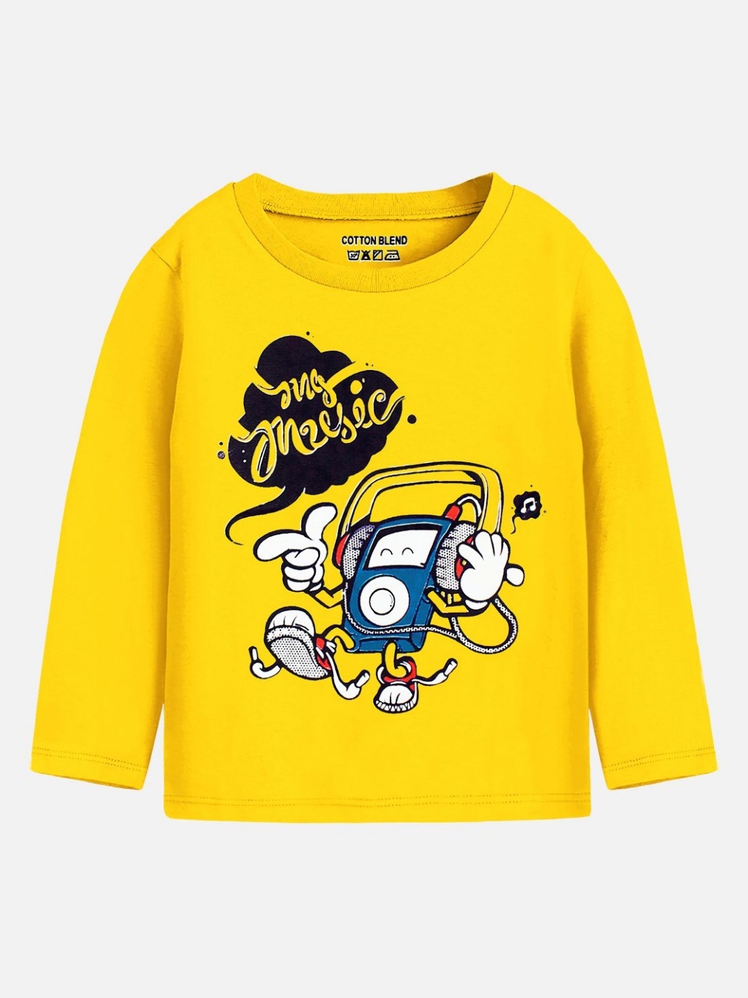 

YK X Trampoline Boys Printed Applique T-shirt, Yellow