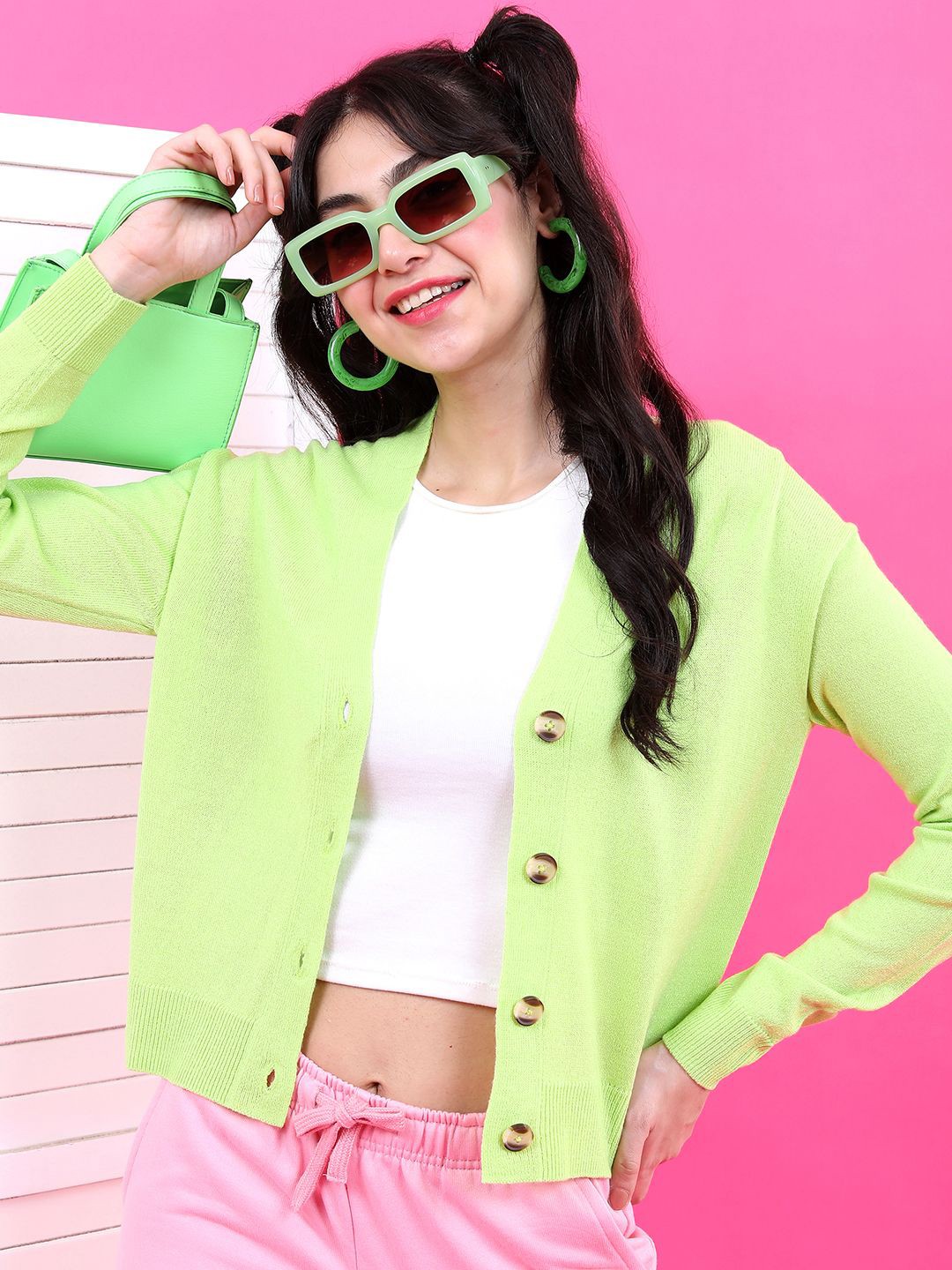 

Tokyo Talkies Women Cardigan, Green