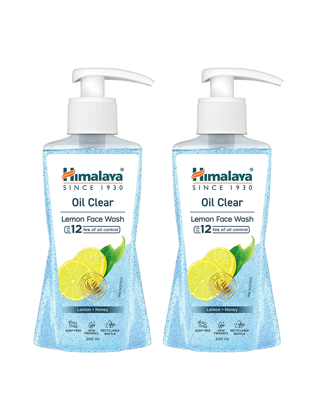 

Himalaya Set of 2 Oil Clear Lemon Face Wash with Honey - 200 ml each, Blue