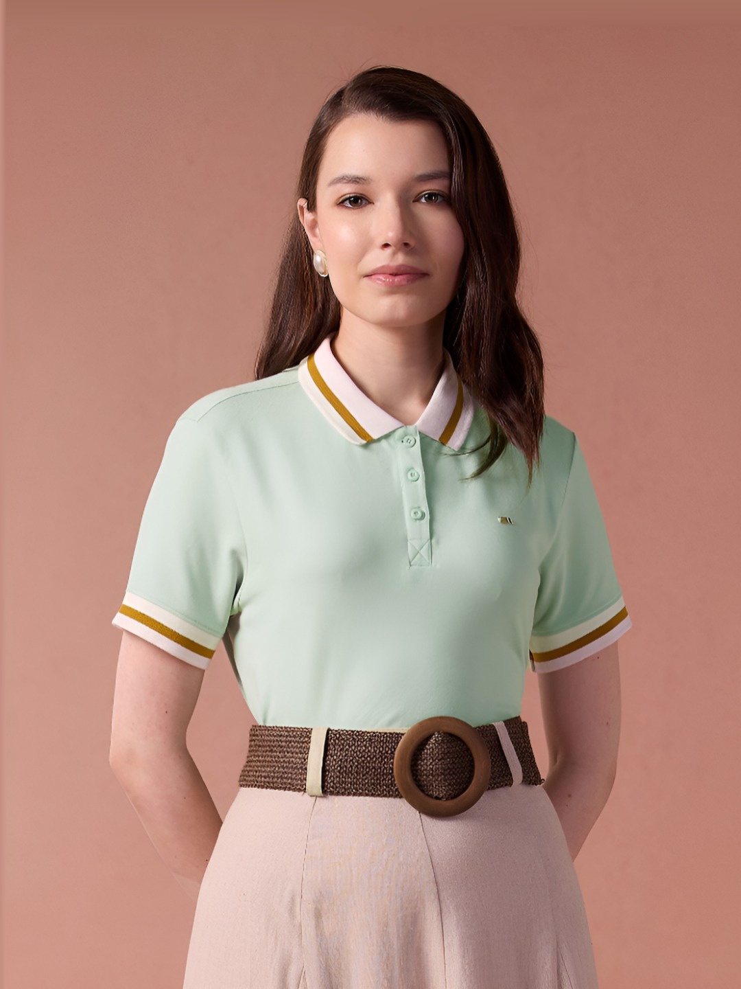 

U.S. Polo Assn. Women Polo Collar T-shirt, Green