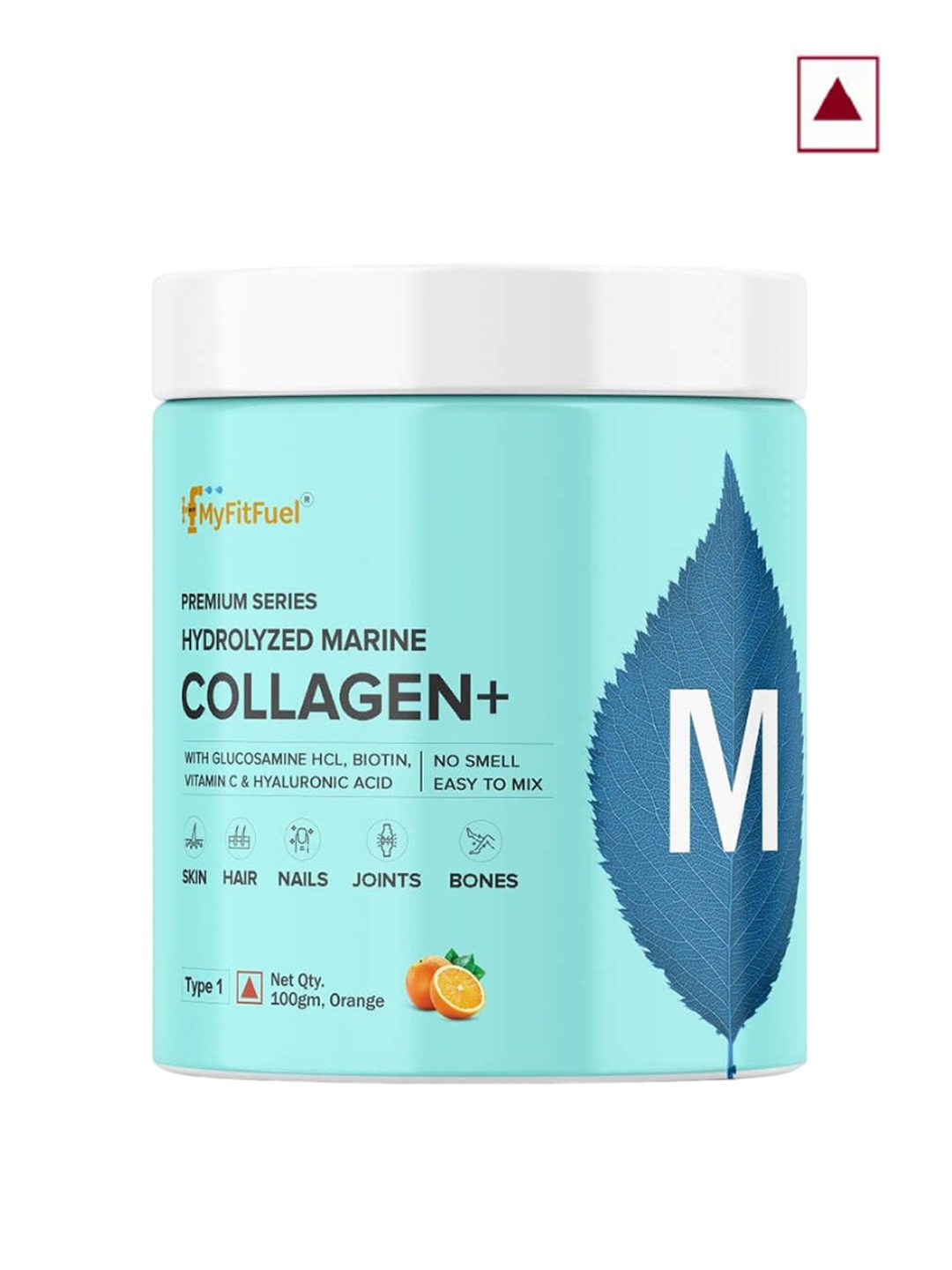 

MyFitFuel Premium Series Hydrolyzed Marine Collagen+ - 100g - Orange, Cream