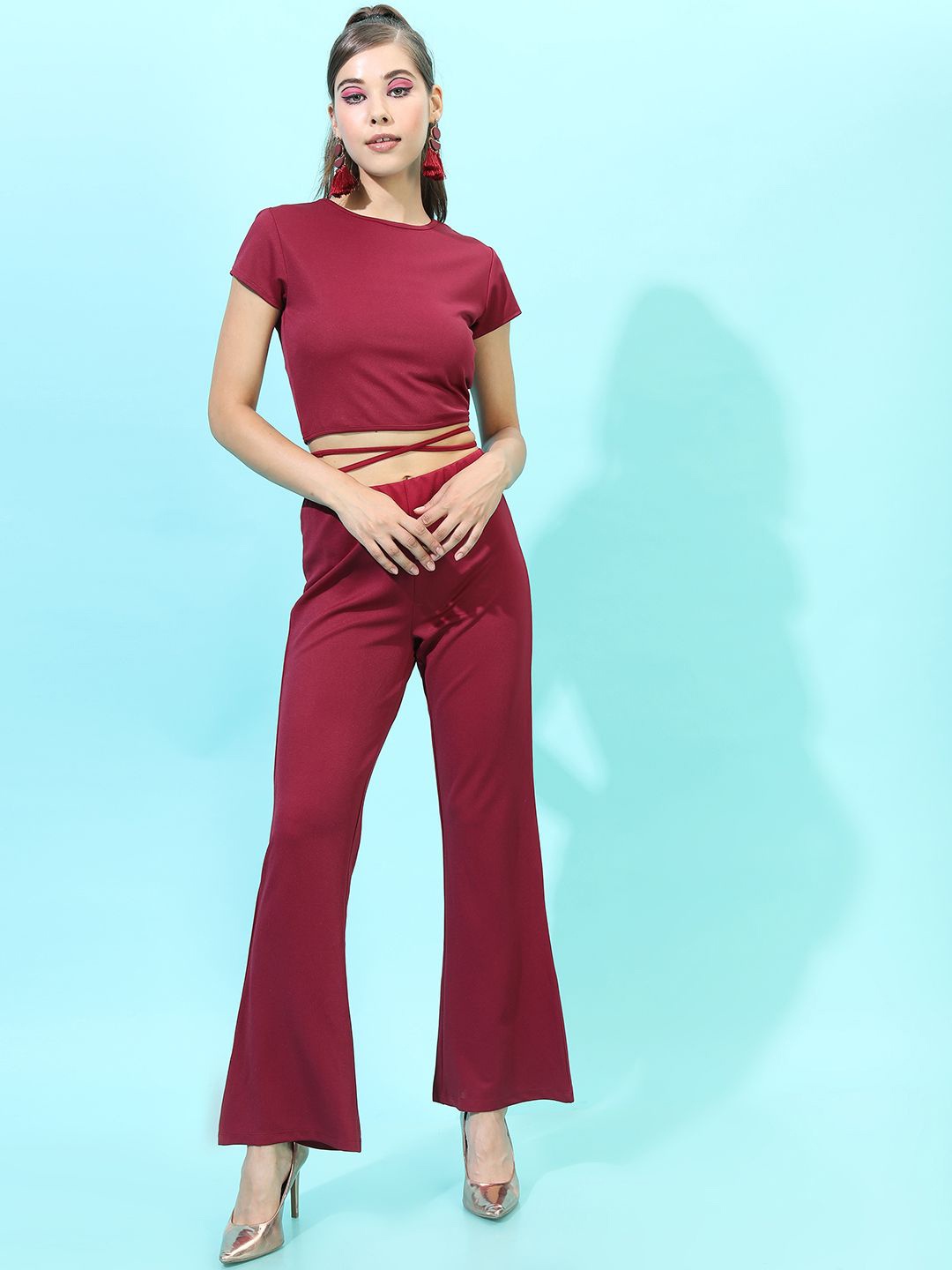 

Tokyo Talkies Top & Trouser Co-Ords, Burgundy