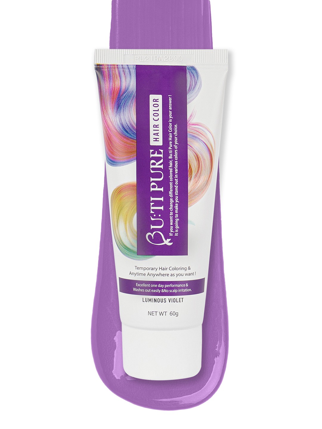 

Butipure Semi Permanent Hair Color 60 ml - Luminous Violet