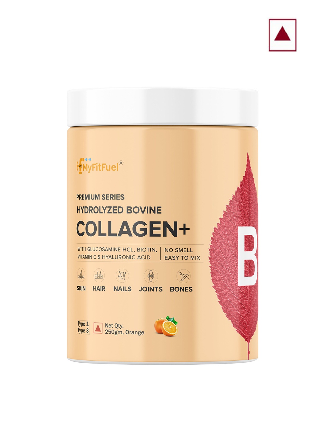 

MyFitFuel Premium Series Hydrolyzed Bovine Collagen+ - 250g - Orange, Cream