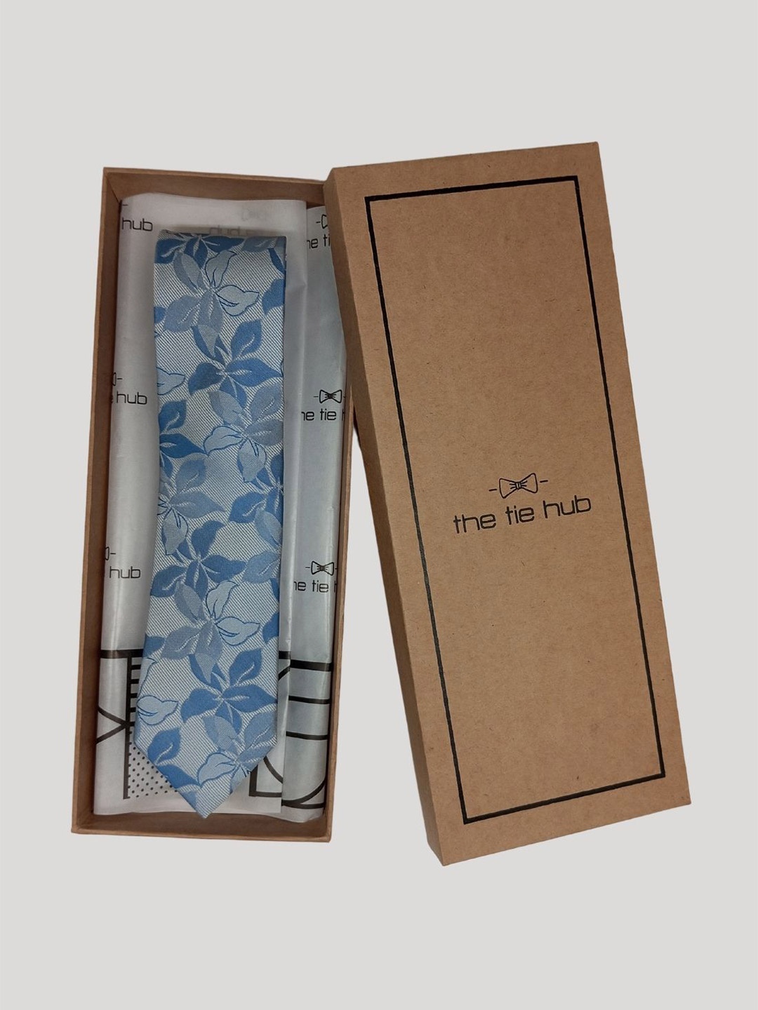 

The Tie Hub Men Printed Broad Tie, Blue