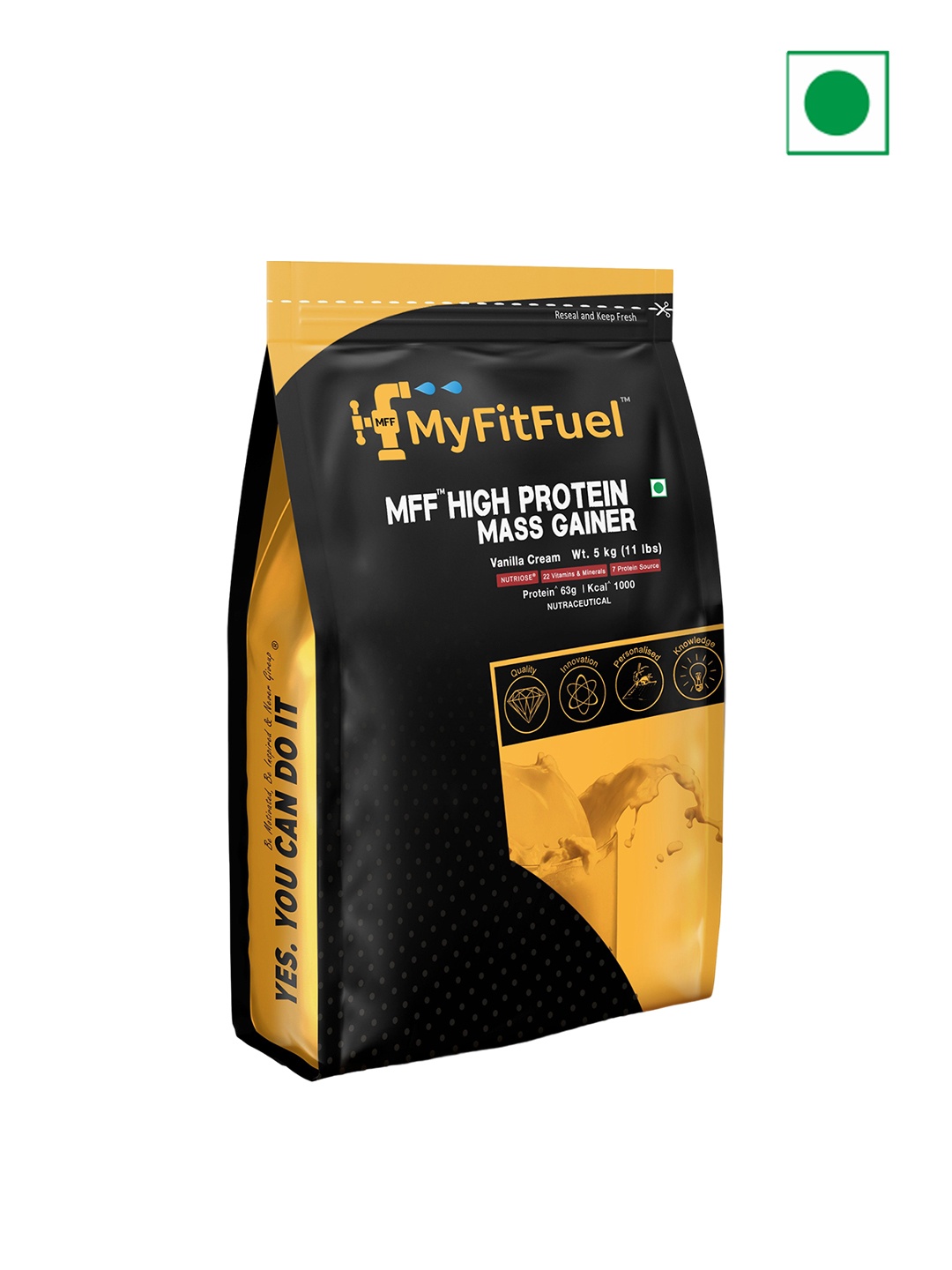

MyFitFuel High Protein Mass Gainer - Vanilla Creme - 5 kg, Cream