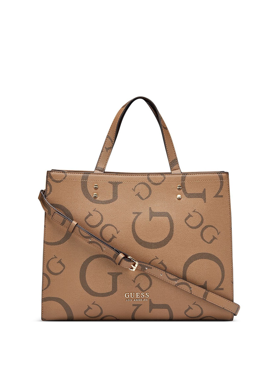 

GUESS Printed Structured Tote Bag, Brown