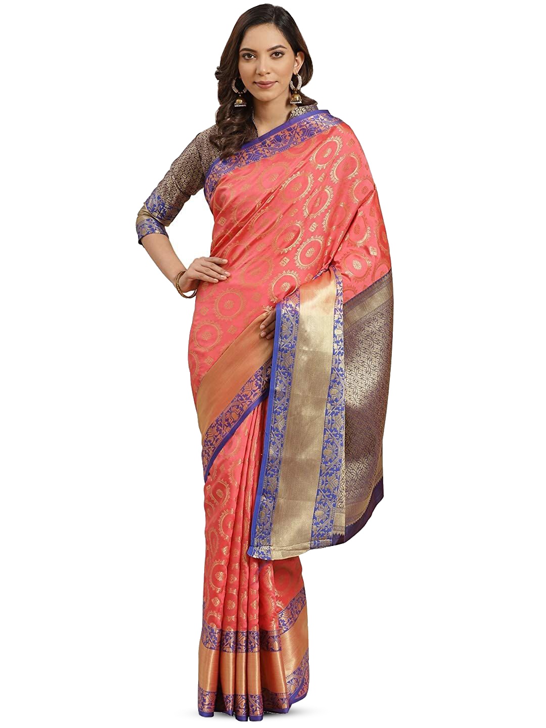 

KIMISHA Ethnic Motifs Banarasi Saree, Red