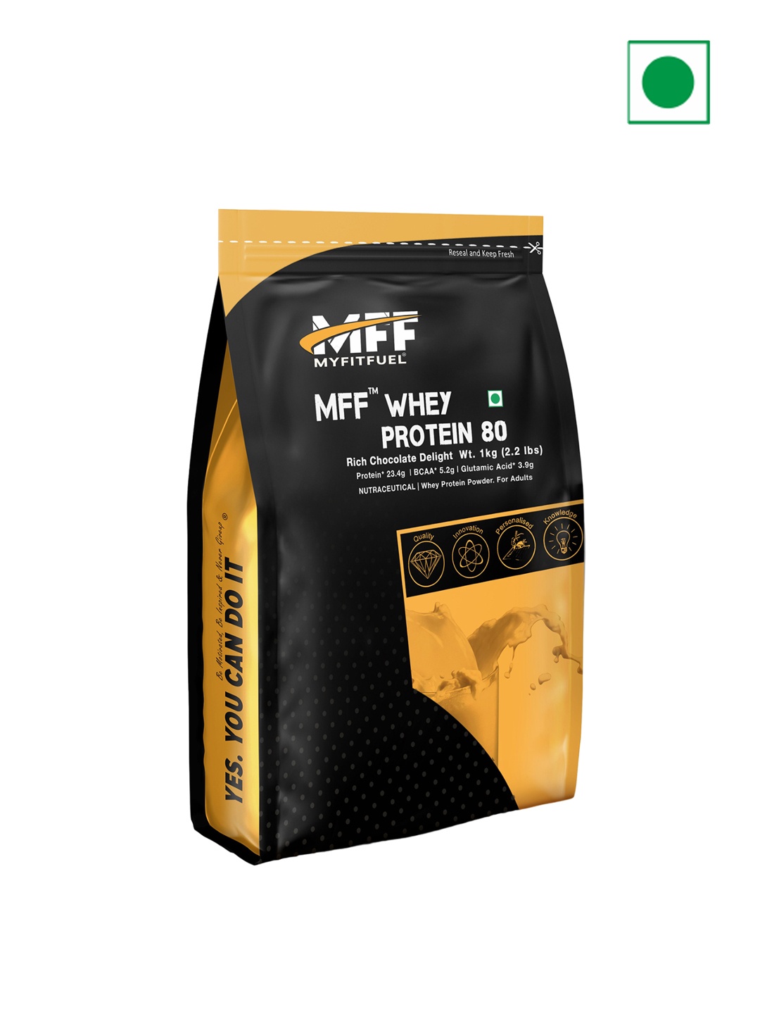 

MyFitFuel Whey Protein 80 - Rich Chocolate Delight- 1Kg, Brown
