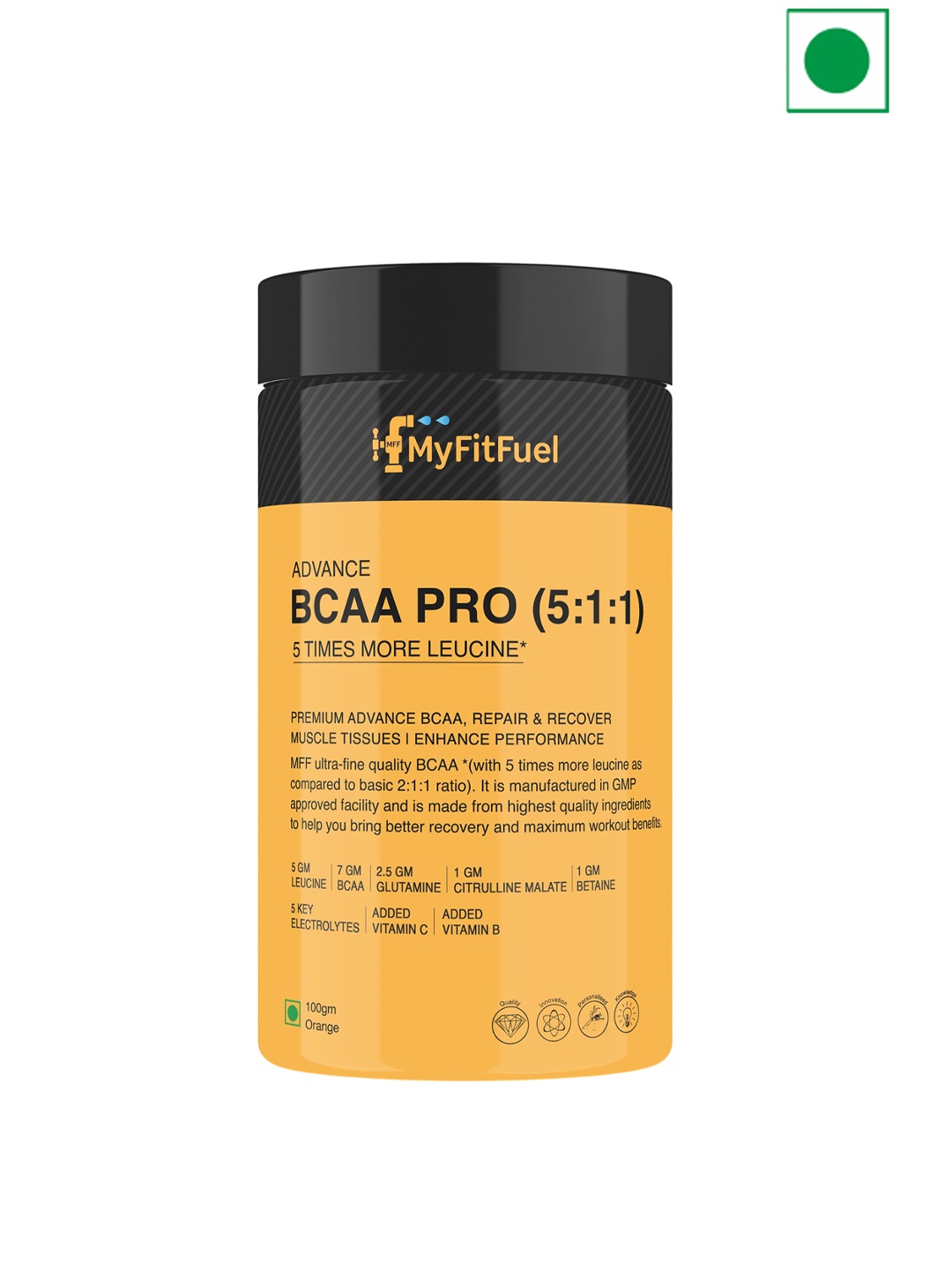 

MyFitFuel Advance BCAA Pro 5:1:1 BCAA - 100 g - Orange, Cream