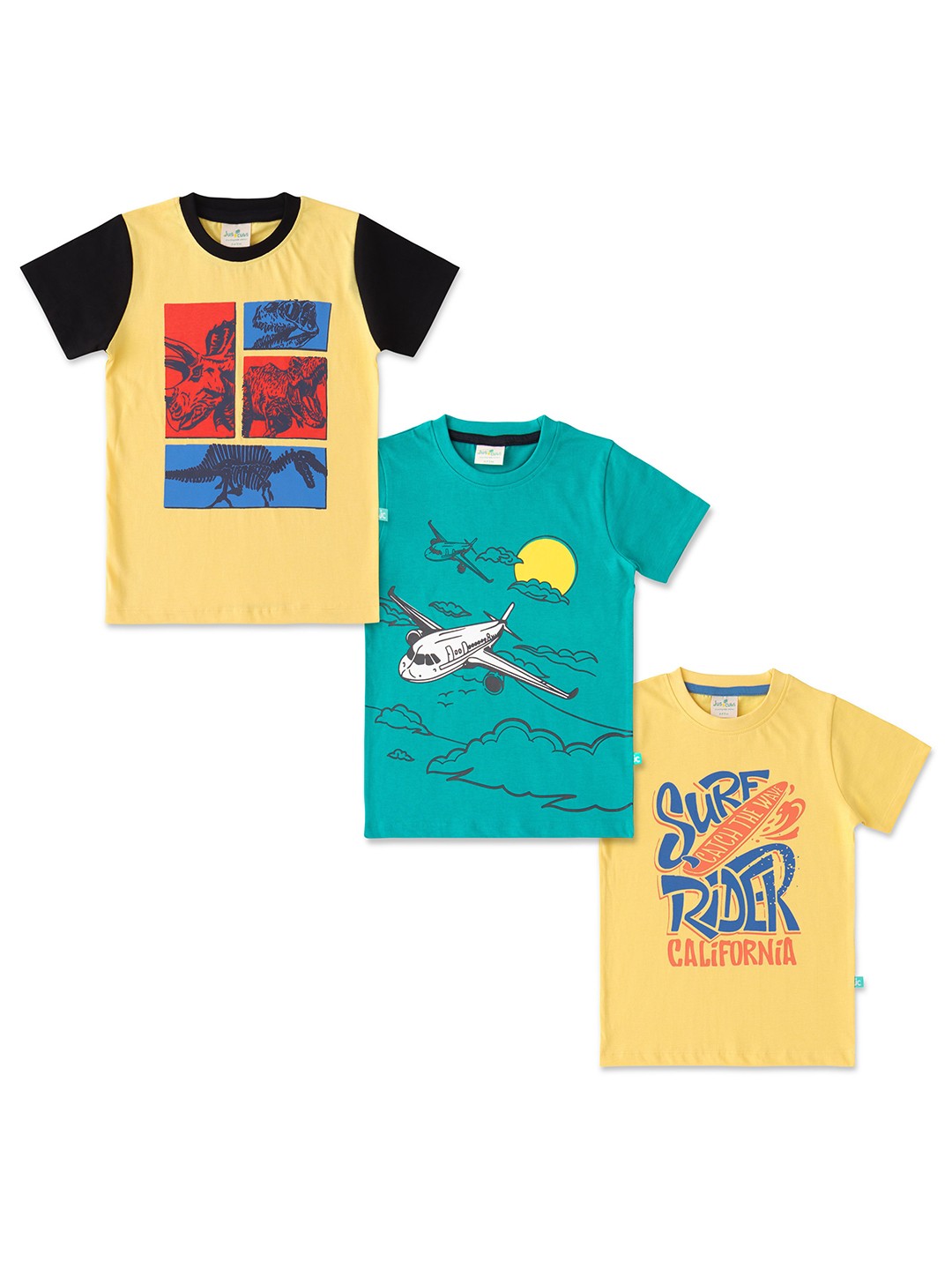 

JusCubs Boys 3 Printed Applique T-shirt, Multi