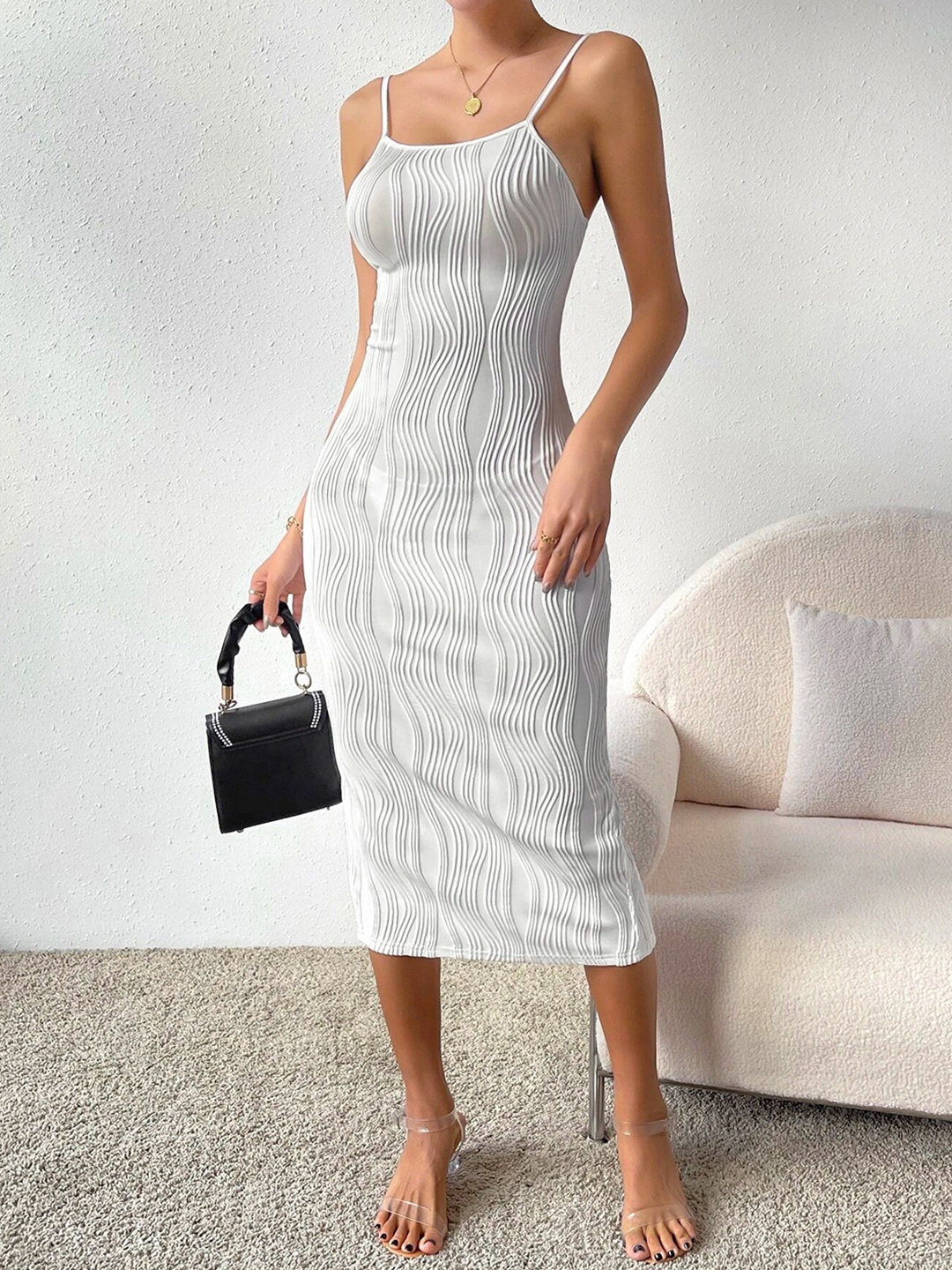 

Stylecast X Slyck Bodycon Midi Dress, White