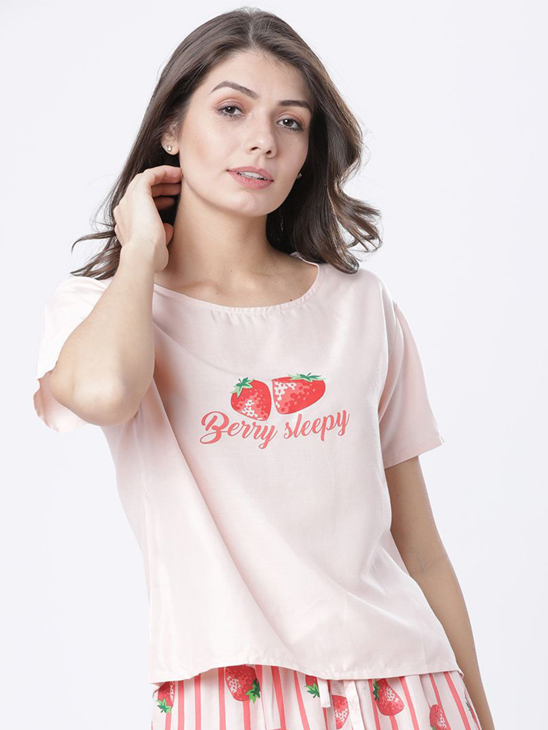 

Tokyo Talkies Print Top, Peach