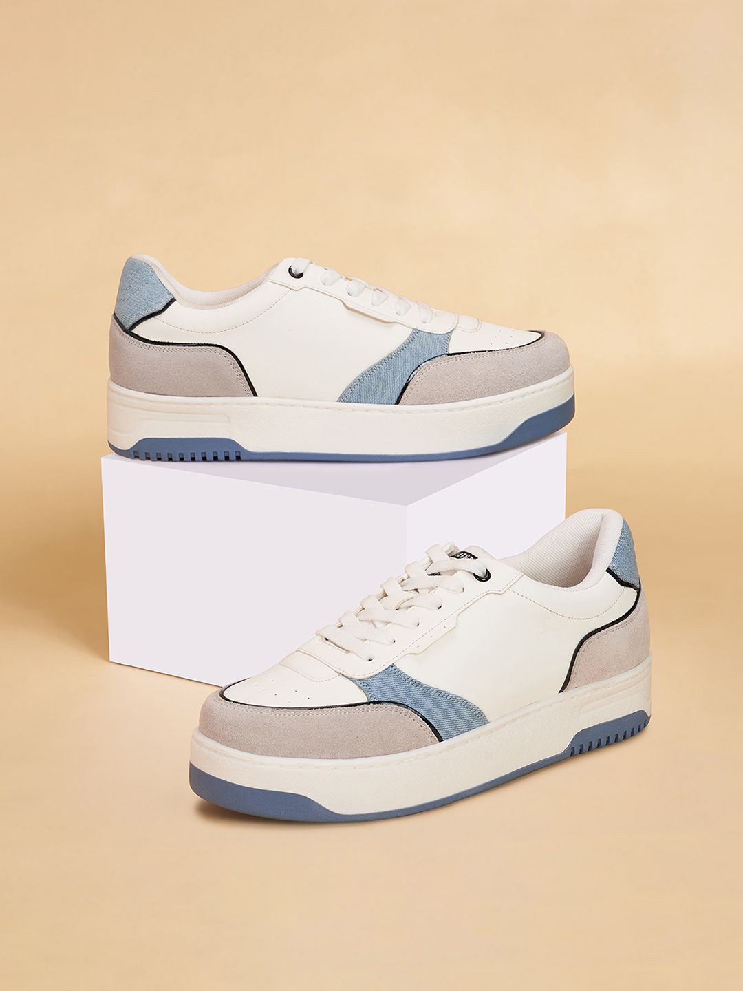 

Forever Glam by Pantaloons Women Colourblocked PU Sneakers, White