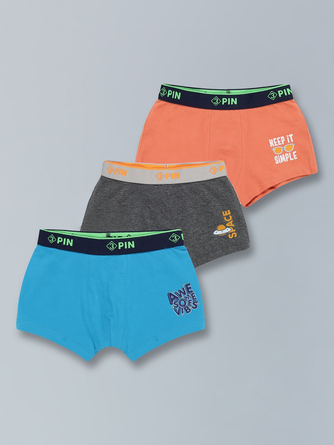 

3PIN Boys Pack Of 3 Assorted Breathability Trunks
